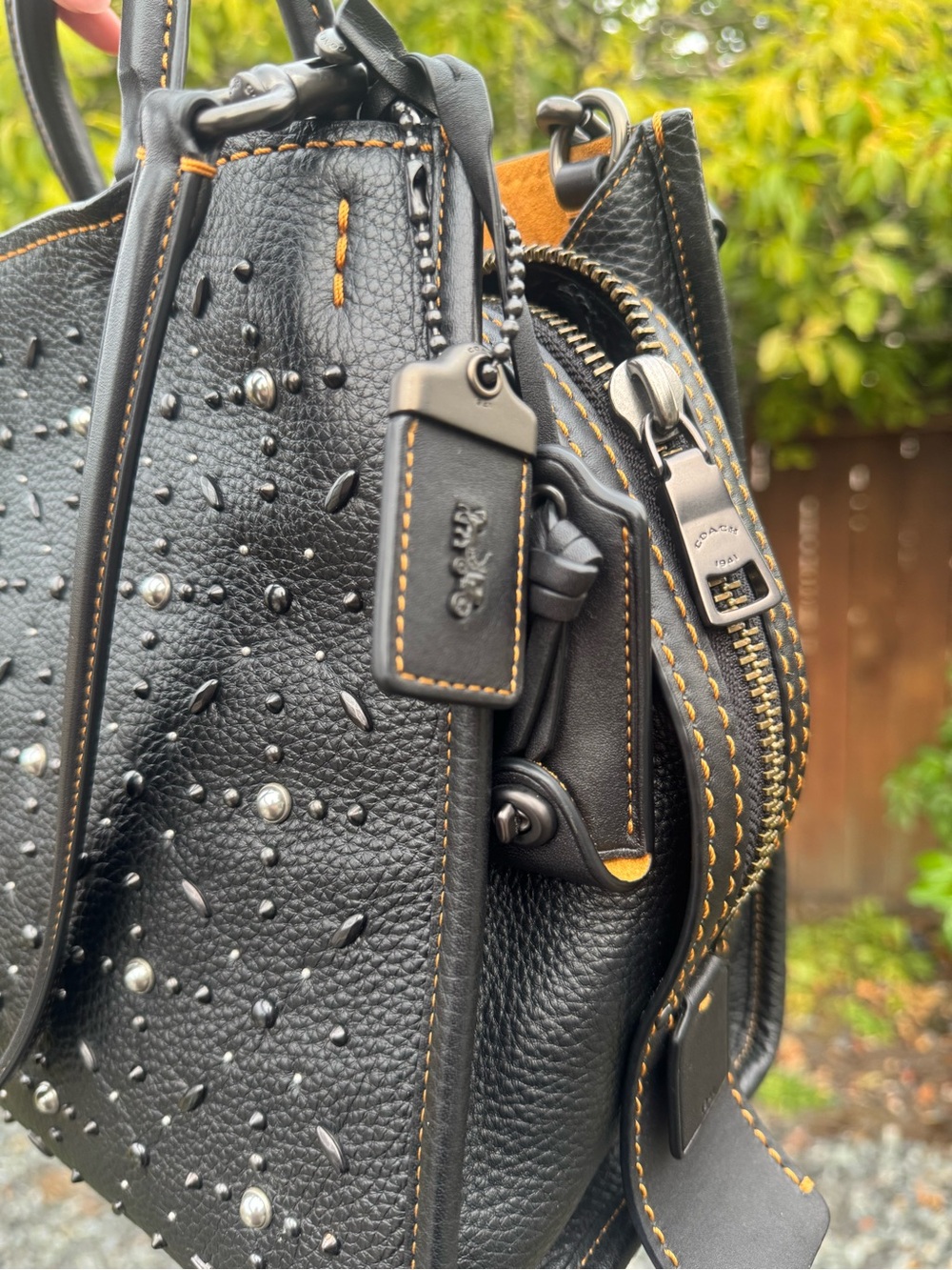 Black Coach Rogue with Rivets - Picture 2 of 8